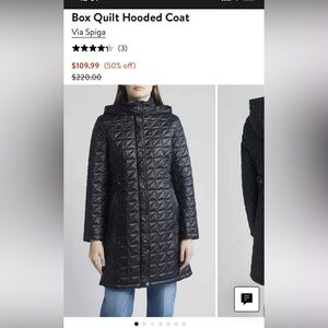 Via Spiga Shiny Black Quilted Jacket